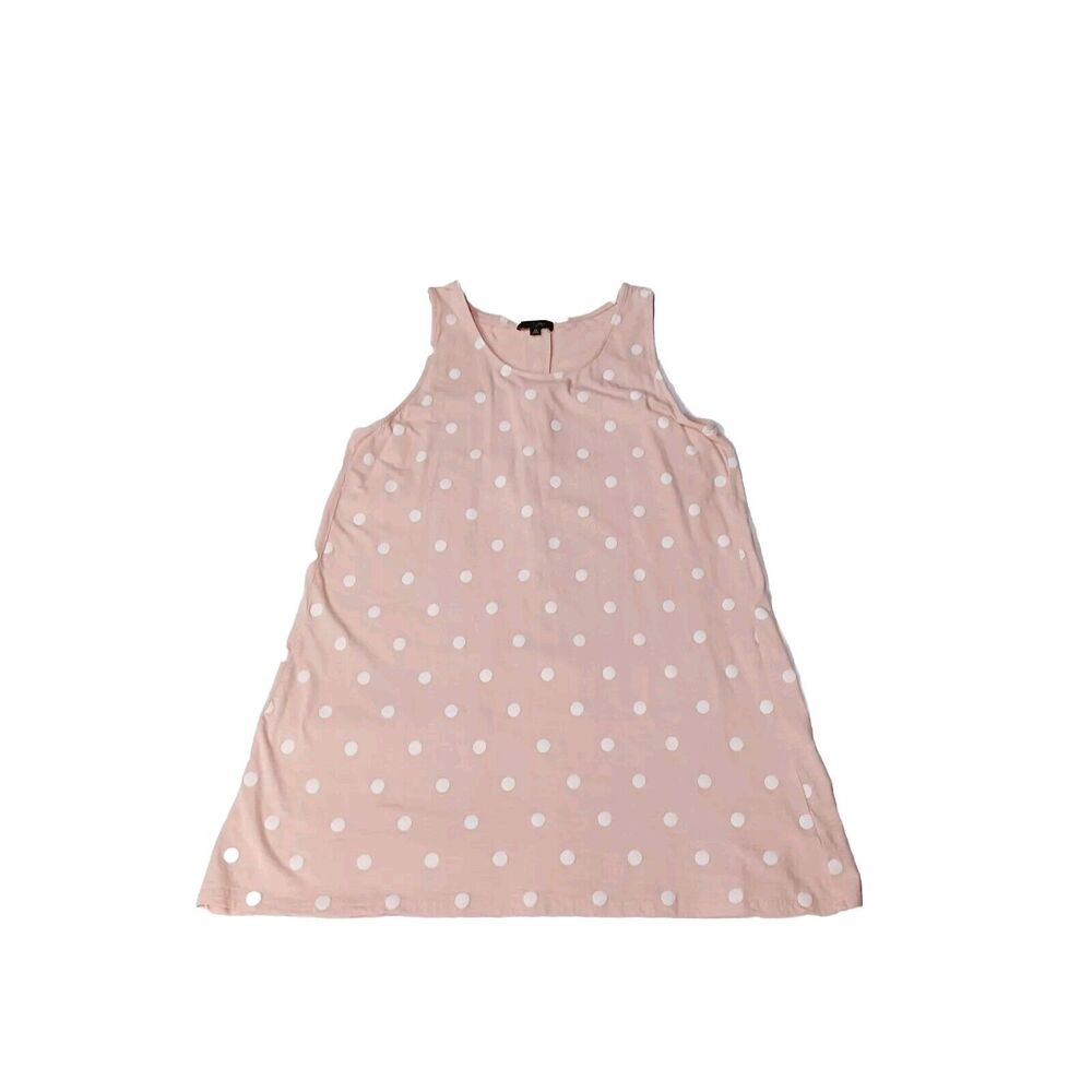 Suzanne Betro Pink Blush Polka Dot Tunic Sleeveless Dress 2xl